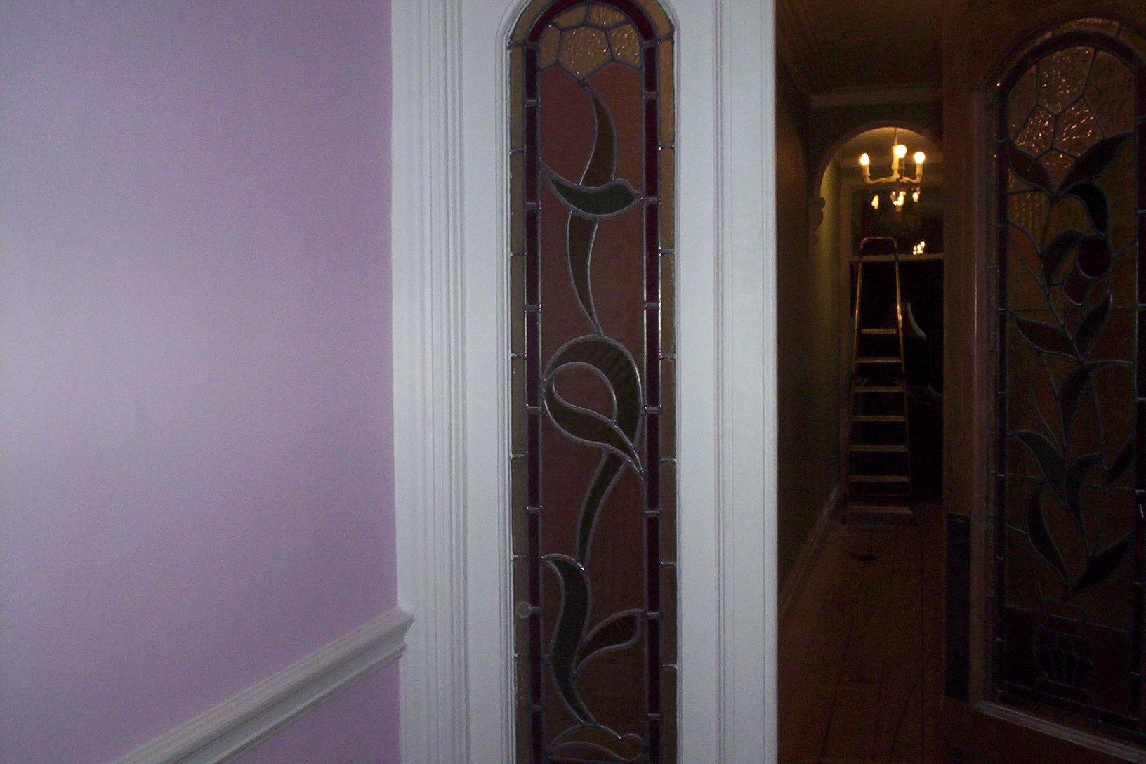 Lead glass door after painting